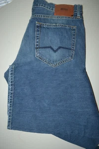 Hugo Boss Men Comfort Fit Fly Button Straight Blue Denim Jeans Sz 34x34 - Picture 1 of 10