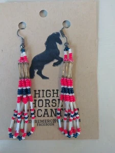 Native American Beaded Hook Earrings - Picture 1 of 1