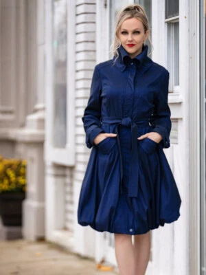 VESTIDO ABRIGO BURBUJA SAMUEL DONG 11664 (Azul Medianoche) Nuevo con Etiquetas Foto 1 de 4