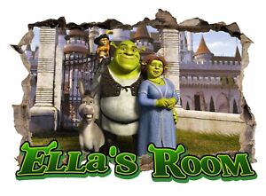 Personalised Any Name Shrek Wall Decal 3D Art Stickers Vinyl Room Bedroom 13