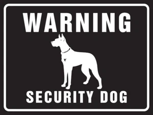 Hinweisschild Warning Security Dog Alu 150x200mm-200x150x0.45mm Alu geprägt - Bild 1 von 1