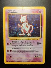Mewtwo Basic Set 10/102 Holo Pokemon Card Cards ITA