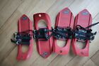 Pair of Youth Red MSR TYKER Adjustable Strap Snowshoes with Ice Cleats