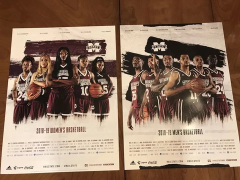 MISSISSIPPI STATE 2018-2019 Basketball Schedule Posters HUGE 18 x 24 MEN & WOMEN Cover