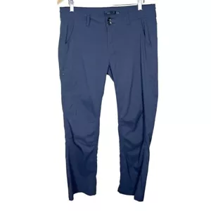 Prana Womens Halle Pants Dark Gray Hiking Roll Up Snap Nylon Size 10 Outdoors - Picture 1 of 9