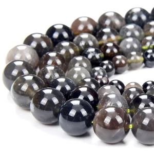 Cuentas redondas de tectita de manitita natural 5 mm 6 mm 7 mm 8 mm 9 mm 10 mm 12 mm (D364) - Imagen 1 de 3