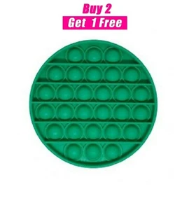 BUY 2 GET 1 FREE! - Popit Fidget Bubble Toy - Circle Green - Picture 1 of 9