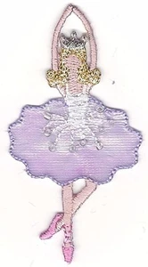 Prima Ballerina Ballet Patch 3" Tall Purple Lavender Cut out Iron On Sew on - Picture 1 of 1