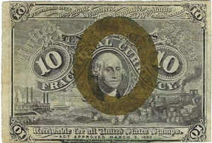 10 Cent Fractional Currency, Second Issue, Circulated 1244 - Picture 1 of 2