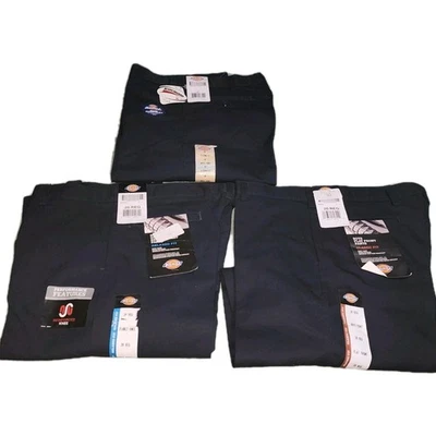 3 Пары мальчиков Dickies синий Униформа брюки размер 20 обычный новый с Ярлыками лот плоский передний - Изображение 1 из 4