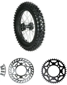 90/100-16” Rear Wheel tire Assembly Includes Brake Rotor & Sprocket For Pit BIKE - Picture 1 of 10