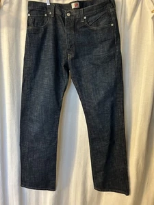 Levi's 501 dunkle Waschung blau Denim gerades Bein Jeans Knopfleiste Herren Gr. 36 x 32 - Bild 1 von 9
