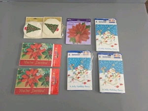 Vintage Christmas Holiday Party Invitations 37 ,22 Coasters, 10 Doilies - Foto 1 di 6