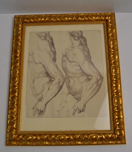 Vintage Nude Male Form Art Print Framed Gay Interest Vincent Price Collection - Picture 1 of 11
