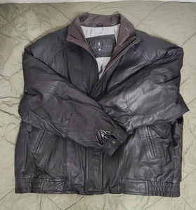 Joshua Ross Bomber Hombre Cuero Negro 3XL en Perfecto Estado - Imagen 1 de 9