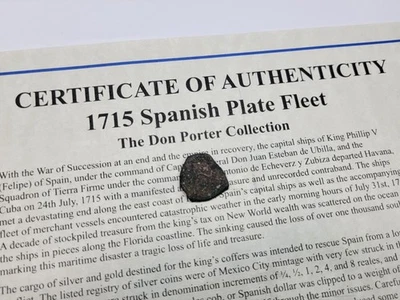 1715 FLEET Mexico Cob 1 Real ENCRUSTED with Sea Shells Recent Salvage COA *K349 - Image 1 of 4