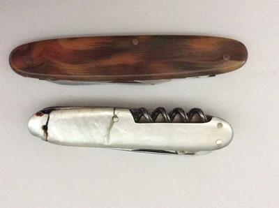 1 TASCHENMESSER  FES Perlmutt 4 teilig  1 Taschenmesser 2 teil. unbekannt - Bild 1 von 4