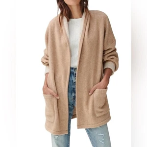 NWT Lucky Brand Relaxed Coatigan in Camel, Women’s Size Large, Closet Staple - Picture 1 of 12
