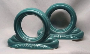 Paar (2) Vintage Fiesta Serviettenringe Türkis FiestaWare Homer Laughlin  - Bild 1 von 9