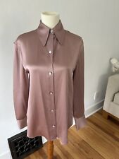 Vince  Ladies Dusty Rose  Long sleeve Silk Top Size XS NWT