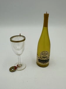 Hallmark Andenken Ein Toast auf Weinglas & Weinflasche Weihnachtsschmuck Set - Bild 1 von 6