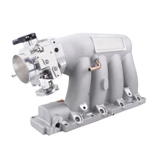 Silver K-Series Intake Manifold with 70MM Throttle Body For K20 K24 K24A2 K20Z3 - Picture 1 of 10