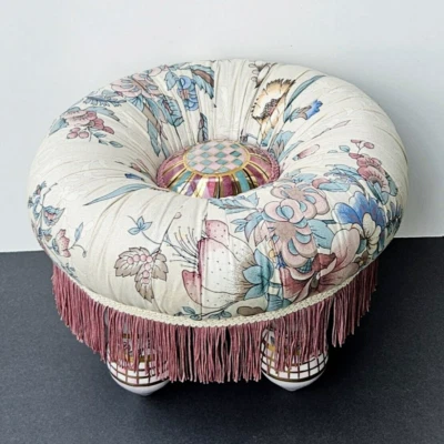 Vintage MacKenzie Childs? Tuffet Ottoman - Image 1 of 4
