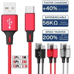 For Samsung USB Type C Fast Charger Cable Galaxy S9 S10 S22 Ultra A13 A03S A53 - Picture 1 of 24