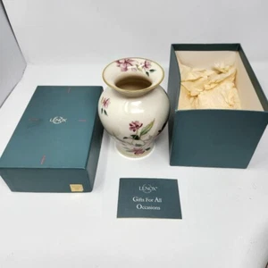 Lenox Barrington Collection Porcelain Flower Vase Pink Azalea Flowers L1 - Picture 1 of 4