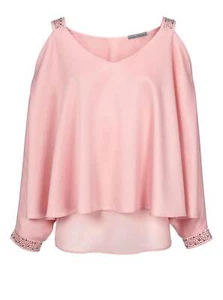 Ashley Brooke Damen Designer-Satinbluse mit Cut-Outs, rosé - Bild 1 von 4