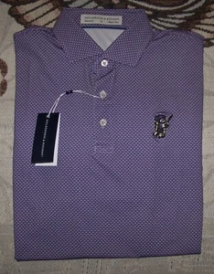 NEW HOLDERNESS & BOURNE Polyester Spandex Polo Golf Shirt LEX GOLF M Purple Blue - Picture 1 of 8