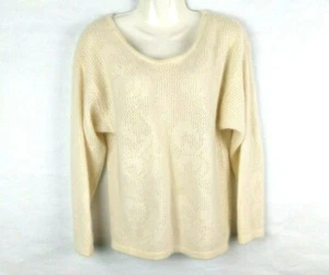 Linda Allard for Ellen Tracy Lammwolle Angora Kaninchenhaar Pullover elfenbeinfarben Größe Small - Bild 1 von 8