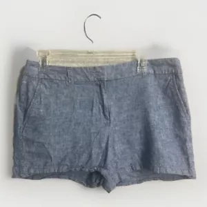 Ann Taylor Leinenmischung Loft blau Chambray lässig 4" Zoll Shorts Damengröße 8 - Bild 1 von 9