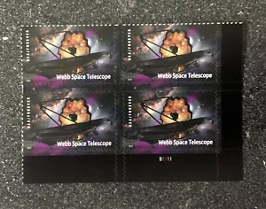 2022USA #5720 Forever James Webb Space Telescope - Plate Block of 4  Mint - Picture 1 of 2