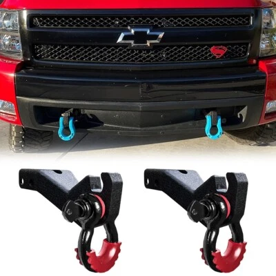 Vijay For 2007-2013 Chevy Silverado 1500 Front Tow Hook Shackle Mounts & D-ring - Image 1 of 4
