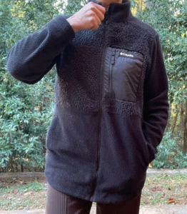 Columbia Women's Lodge Jacket Size L Full Zip Sherpa Fleece Black - Picture 1 of 16