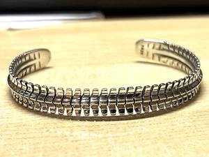 Solid 925 Sterling Silver Mens Unique Dragon Bone Torque Bangle Cuff Bracelet - Picture 1 of 9