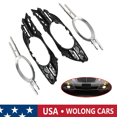 Cubierta de parachoques de luz antiniebla 2 piezas moldura de parrilla delantera izquierda + derecha para Mercedes-Benz E350 Foto 1 de 4