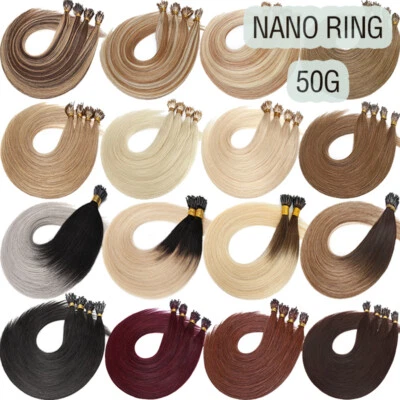 14-24INCH 100% Remy Human Hair Extensions Micro Loop Nano Ring Beads THICK - Image 1 of 4