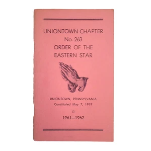 Folleto de Uniontown PA 1961 Order Eastern Star Lodge 263 lista de membresía manual - Imagen 1 de 6