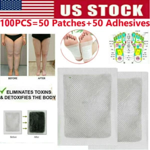 50 PIEZAS Almohadilla para pies Desintoxicante Toxinas Ajuste Cuidado de la Salud Parche Adhesivo Limpieza EE. UU. - Imagen 1 de 10