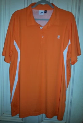 Camisa de golf deportiva FILA para hombre XXL polo rendimiento ventilada naranja y blanca Foto 1 de 4