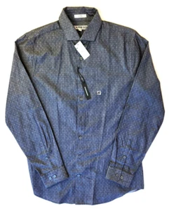 Express Men's Fitted Collared Long Sleeve Dark Gray Dress Shirt New 15-15.5 M - Picture 1 of 8