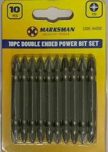 Power bits Set 65mm Pozi 10 PC Double Ended screwdriver bits set PZ2 Bits Set - Picture 1 of 5
