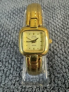 Anne Klein Womens Watch 12/6456 Square Face Gold Tone Cuff Bracelet New Battery - Picture 1 of 5