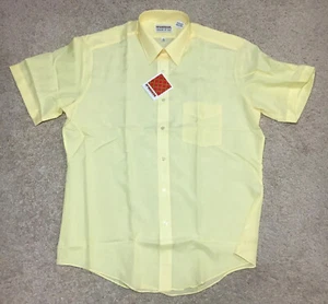 Vintage McGregor Dress Shirt Perm Press Yellow Short Sleeve Size 16 NWT - Picture 1 of 9