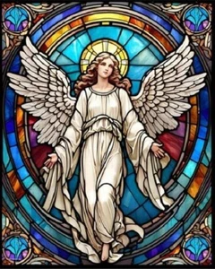New Angel Stained Glass Plush Throw Blanket Gift Angelic Spiritual Religious NIP - Picture 1 of 5