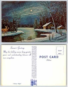 Morris Katz WINTER NIGHT Jewish Judaica Art Postcard O80 - Picture 1 of 1