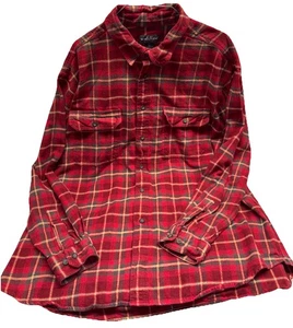 Camisa de franela Woolrich con botones para hombre talla XXL a cuadros roja L/S algodón - Imagen 1 de 4