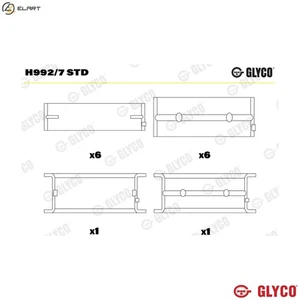 CRANKSHAFT BEARING H992/7 STD STD FOR D2876LF02/2876LF06/2876LOH01 12.8L 6cyl - Picture 1 of 9